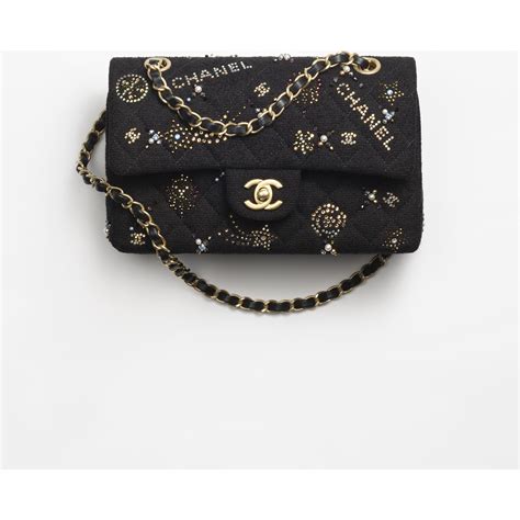 chanel medium black caviar|Small classic handbag, Grained calfskin & gold.